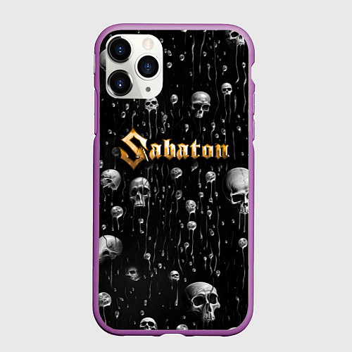 Чехол iPhone 11 Pro матовый Sabaton - rock / 3D-Фиолетовый – фото 1