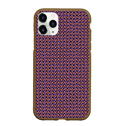 Чехол iPhone 11 Pro матовый Фиолетово-коричневые волнистые линии