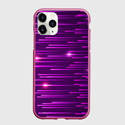 Чехол iPhone 11 Pro матовый Светящиеся неоновые лучи