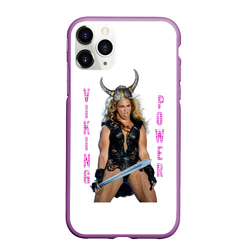 Чехол iPhone 11 Pro матовый Viking Power Beyonce / 3D-Фиолетовый – фото 1