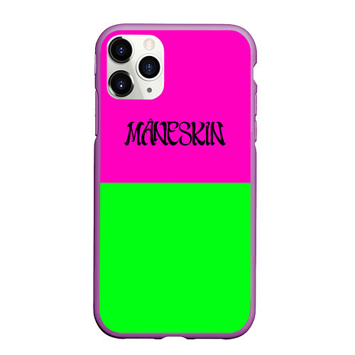 Чехол iPhone 11 Pro матовый Maneskin rock / 3D-Фиолетовый – фото 1