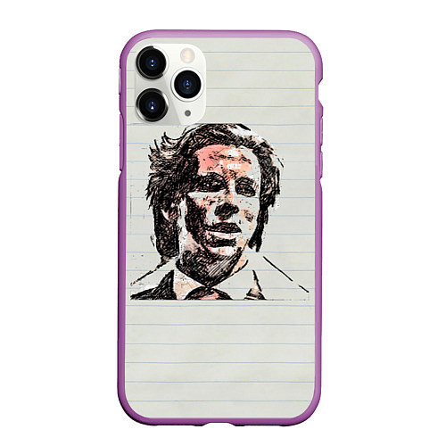 Чехол iPhone 11 Pro матовый Патрик Бэйтман / 3D-Фиолетовый – фото 1
