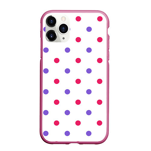 Чехол iPhone 11 Pro матовый Шикарный узор / 3D-Малиновый – фото 1