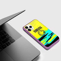 Чехол iPhone 11 Pro матовый Nirvana краски кислотные, цвет: 3D-фиолетовый — фото 2