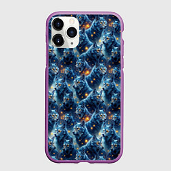 Чехол iPhone 11 Pro матовый Лесной волк, цвет: 3D-фиолетовый