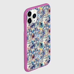 Чехол iPhone 11 Pro матовый Волки паттерн, цвет: 3D-фиолетовый — фото 2