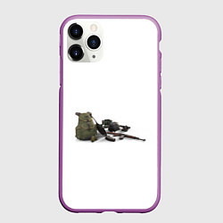 Чехол iPhone 11 Pro матовый Предметы PUBG, цвет: 3D-фиолетовый