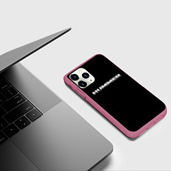 Чехол iPhone 11 Pro матовый Hummer logo, цвет: 3D-малиновый — фото 2