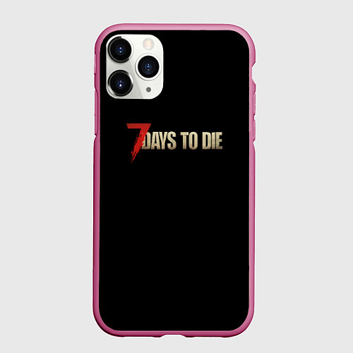 Чехол iPhone 11 Pro матовый 7 days to die logo / 3D-Малиновый – фото 1
