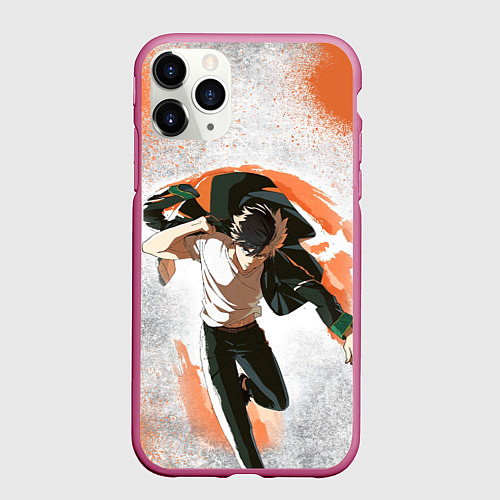 Чехол iPhone 11 Pro матовый Ветролом - Харука / 3D-Малиновый – фото 1