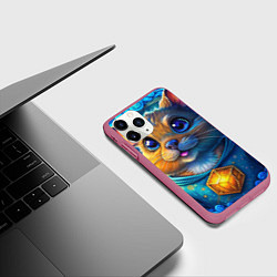 Чехол iPhone 11 Pro матовый Криптовалютный хомяк, цвет: 3D-малиновый — фото 2