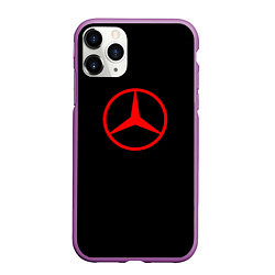 Чехол iPhone 11 Pro матовый Mercedes logo red, цвет: 3D-фиолетовый