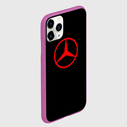 Чехол iPhone 11 Pro матовый Mercedes logo red, цвет: 3D-фиолетовый — фото 2