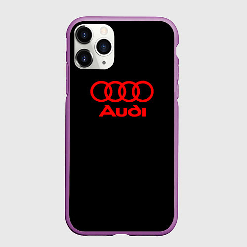 Чехол iPhone 11 Pro матовый Audi red logo / 3D-Фиолетовый – фото 1