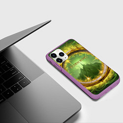Чехол iPhone 11 Pro матовый Elden Ring logo, цвет: 3D-фиолетовый — фото 2