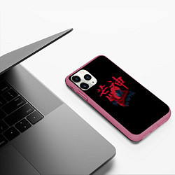 Чехол iPhone 11 Pro матовый Aragami logo ninja, цвет: 3D-малиновый — фото 2