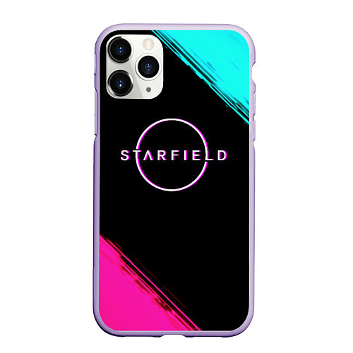 Чехол iPhone 11 Pro матовый Starfield neon / 3D-Светло-сиреневый – фото 1