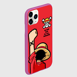 Чехол iPhone 11 Pro матовый One Piece - captain Monkey D Luffy, цвет: 3D-фиолетовый — фото 2
