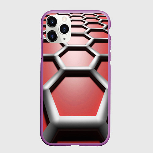 Чехол iPhone 11 Pro матовый Броня робота / 3D-Фиолетовый – фото 1