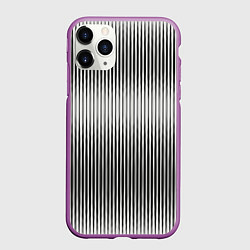 Чехол iPhone 11 Pro матовый Серые вертикальные линии