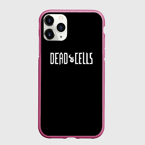 Чехол iPhone 11 Pro матовый Dead Cells logo white / 3D-Малиновый – фото 1