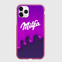 Чехол iPhone 11 Pro матовый Милфа фиолетовые капли, цвет: 3D-малиновый