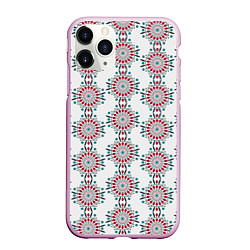 Чехол iPhone 11 Pro матовый Паттерн с круговым орнаментом, цвет: 3D-розовый