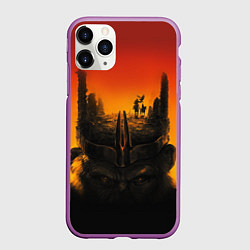 Чехол iPhone 11 Pro матовый Планета обезьян постер, цвет: 3D-фиолетовый