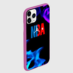 Чехол iPhone 11 Pro матовый NBA neon flame, цвет: 3D-фиолетовый — фото 2