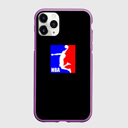 Чехол iPhone 11 Pro матовый НБА спорт лого, цвет: 3D-фиолетовый