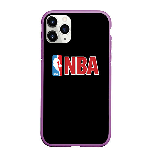Чехол iPhone 11 Pro матовый NBA logo / 3D-Фиолетовый – фото 1