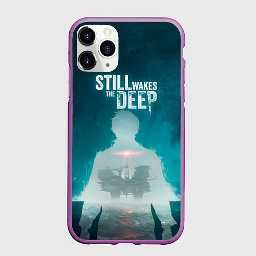 Чехол iPhone 11 Pro матовый Still wakes the deep силуэт / 3D-Фиолетовый – фото 1