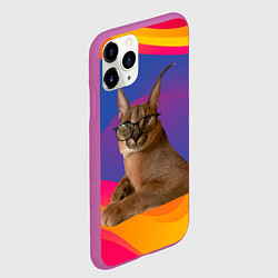 Чехол iPhone 11 Pro матовый Мем кот Шлепа, цвет: 3D-фиолетовый — фото 2