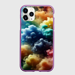 Чехол iPhone 11 Pro матовый Яркий цветной дым