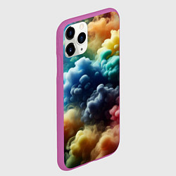 Чехол iPhone 11 Pro матовый Яркий цветной дым, цвет: 3D-фиолетовый — фото 2