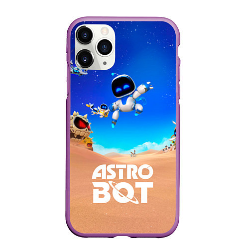 Чехол iPhone 11 Pro матовый Astro bot персонажи / 3D-Фиолетовый – фото 1