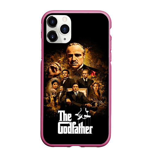 Чехол iPhone 11 Pro матовый Corleone family / 3D-Малиновый – фото 1