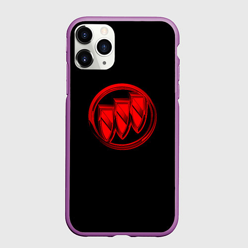 Чехол iPhone 11 Pro матовый Buick red logo / 3D-Фиолетовый – фото 1