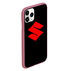 Чехол iPhone 11 Pro матовый Suzuki red logo, цвет: 3D-малиновый — фото 2