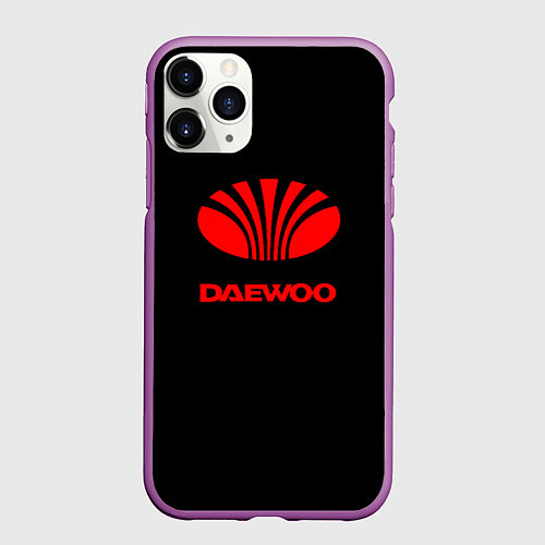 Чехол iPhone 11 Pro матовый Daewoo red logo / 3D-Фиолетовый – фото 1