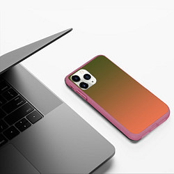 Чехол iPhone 11 Pro матовый Абстрактный градиент, цвет: 3D-малиновый — фото 2