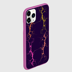 Чехол iPhone 11 Pro матовый Молнии на пурпурном, цвет: 3D-фиолетовый — фото 2