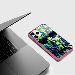 Чехол iPhone 11 Pro матовый Cyber face - ai art fantasy, цвет: 3D-малиновый — фото 2