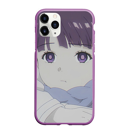 Чехол iPhone 11 Pro матовый Sousou no Frieren Ферн cute face / 3D-Фиолетовый – фото 1