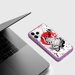 Чехол iPhone 11 Pro матовый Самурай - Хання, цвет: 3D-фиолетовый — фото 2