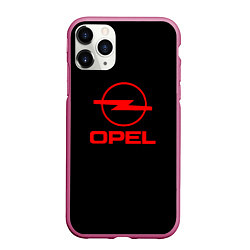 Чехол iPhone 11 Pro матовый Opel red logo auto, цвет: 3D-малиновый