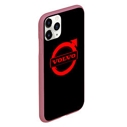 Чехол iPhone 11 Pro матовый Volvo red logo auto, цвет: 3D-малиновый — фото 2