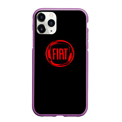 Чехол iPhone 11 Pro матовый FIAT logo red, цвет: 3D-фиолетовый