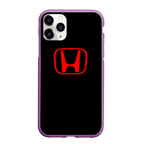 Чехол iPhone 11 Pro матовый Honda red logo auto / 3D-Фиолетовый – фото 1