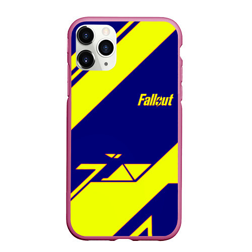 Чехол iPhone 11 Pro матовый Fallout film geometry / 3D-Малиновый – фото 1